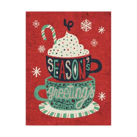Michael Mullan 'Festive Holiday Cocoa Seasons Greetings' Canvas Art,35x47